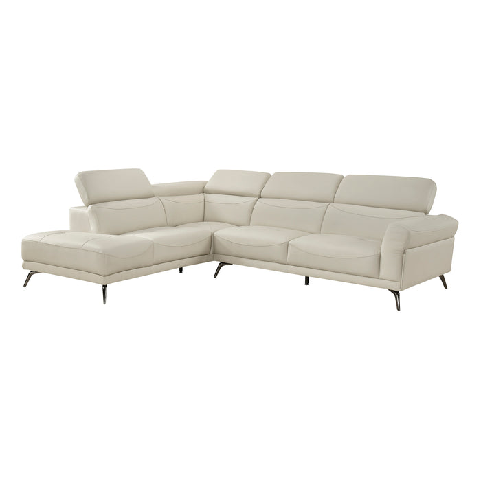Leather Match 2-Piece Sectional with Left Side Chaise