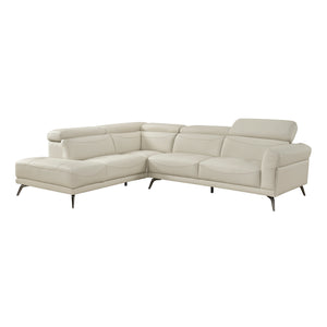 Leather Match 2-Piece Sectional with Left Side Chaise