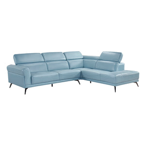 Leather Match 2-Piece Sectional with Right Side Chaise