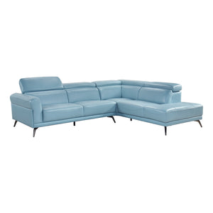 Leather Match 2-Piece Sectional with Right Side Chaise