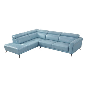 Leather Match 2-Piece Sectional with Left Side Chaise