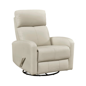 Leather Match Manual Swivel Glider Reclining Chair