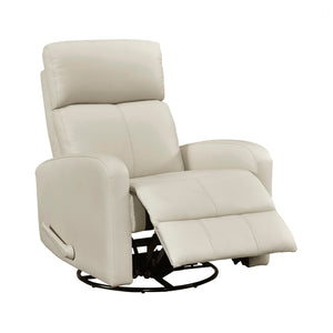 Leather Match Manual Swivel Glider Reclining Chair