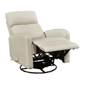 Leather Match Manual Swivel Glider Reclining Chair
