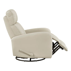 Leather Match Manual Swivel Glider Reclining Chair