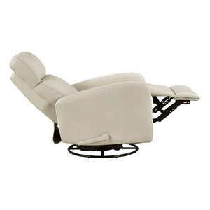Leather Match Manual Swivel Glider Reclining Chair