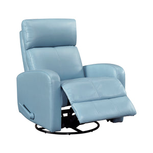 Leather Match Manual Swivel Glider Reclining Chair
