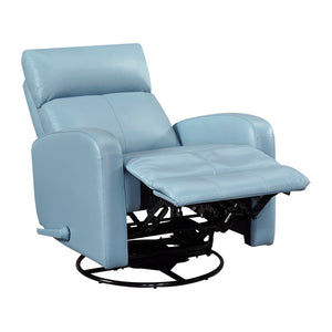 Leather Match Manual Swivel Glider Reclining Chair