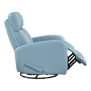 Leather Match Manual Swivel Glider Reclining Chair