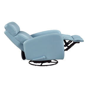 Leather Match Manual Swivel Glider Reclining Chair