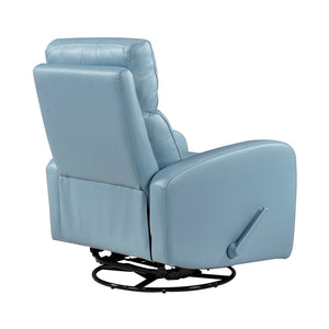 Leather Match Manual Swivel Glider Reclining Chair