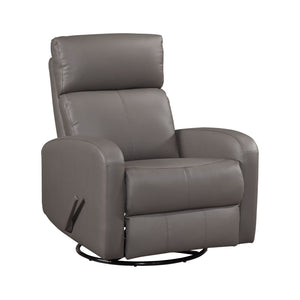 Leather Match Manual Swivel Glider Reclining Chair