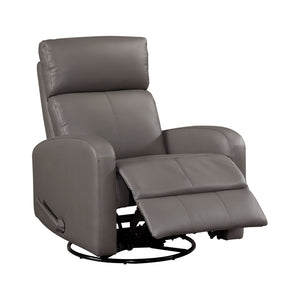 Leather Match Manual Swivel Glider Reclining Chair