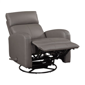 Leather Match Manual Swivel Glider Reclining Chair