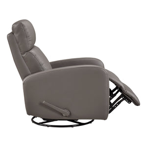 Leather Match Manual Swivel Glider Reclining Chair