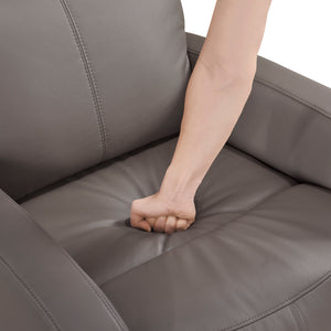 Leather Match Manual Swivel Glider Reclining Chair