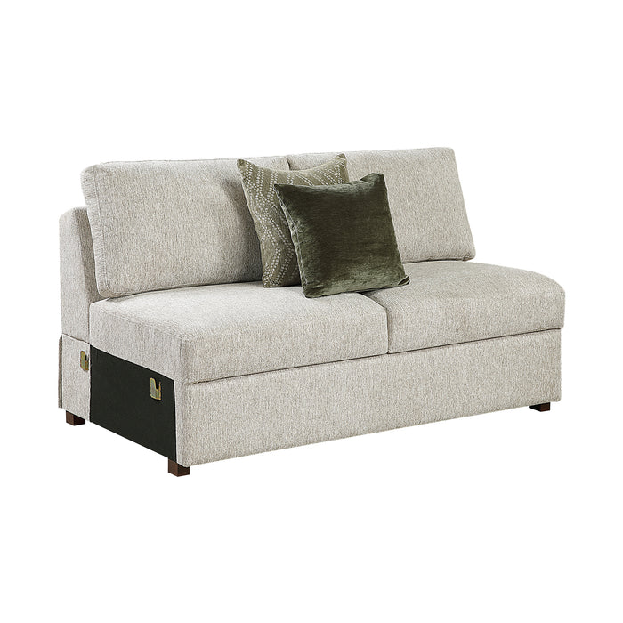 Textured Microfiber Armless 2-Seater