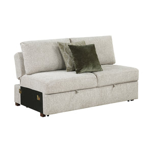 Textured Microfiber Armless Convertible 2-Seater