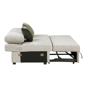 Textured Microfiber Armless Convertible 2-Seater