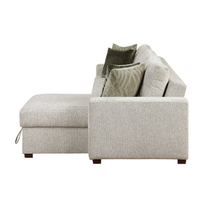 Textured Microfiber 2-Piece Sectional with Reversible Chaise
