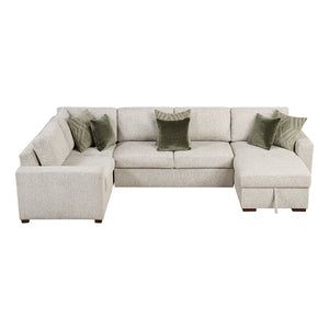 Textured Microfiber 4-Piece Sectional with Reversible Chaise