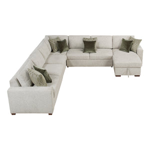 Textured Microfiber 5-Piece Sectional with Reversible Chaise