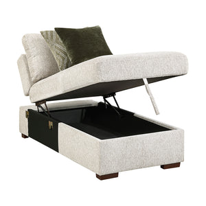 Textured Microfiber Armless Convertible Storage Chaise