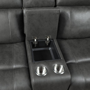 Polished Microfiber Manual Double Reclining Loveseat