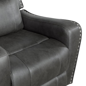 Polished Microfiber Manual Double Reclining Loveseat