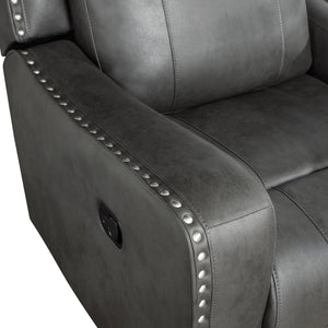 Polished Microfiber Manual Double Reclining Loveseat