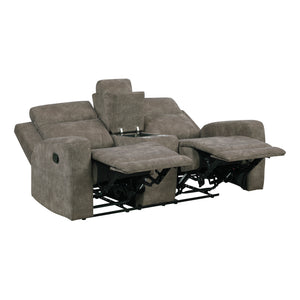 Textured Microfiber Double Reclining Loveseat