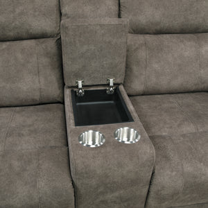 Textured Microfiber Double Reclining Loveseat