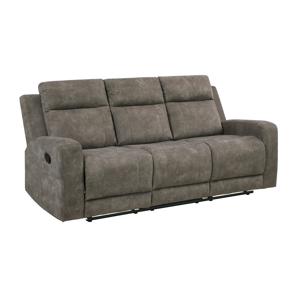 Textured Microfiber Double Reclining Sofa