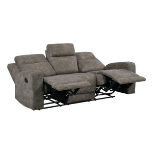 Textured Microfiber Double Reclining Sofa