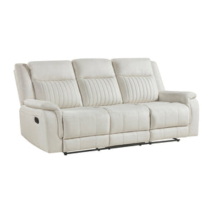Polished Microfiber Double Reclining Sofa
