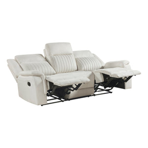 Polished Microfiber Double Reclining Sofa