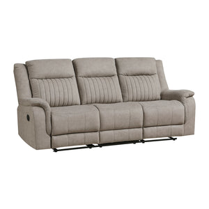 Polished Microfiber Double Reclining Sofa