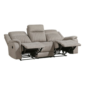 Polished Microfiber Double Reclining Sofa