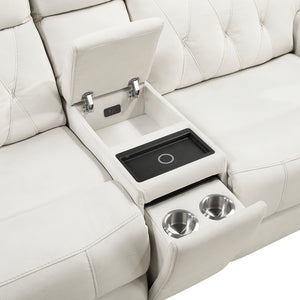 Polished Microfiber Power Double Reclining Loveseat