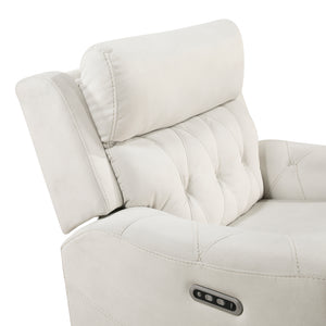 Polished Microfiber Power Double Reclining Loveseat