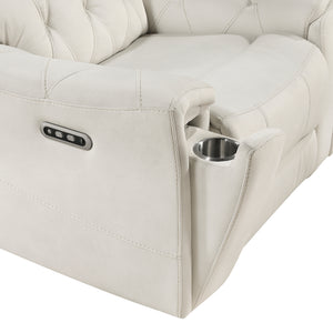 Polished Microfiber Power Double Reclining Loveseat