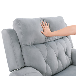 Polished Microfiber Power Double Reclining Loveseat