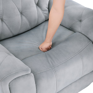 Polished Microfiber Power Double Reclining Loveseat