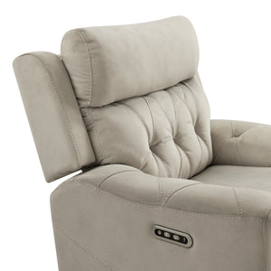 Polished Microfiber Power Double Reclining Loveseat