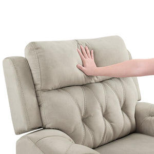Polished Microfiber Power Double Reclining Loveseat
