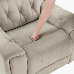 Polished Microfiber Power Double Reclining Loveseat