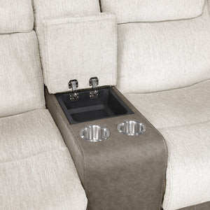 Chenille Fabric Double Reclining Loveseat