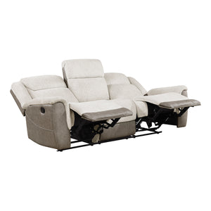 Chenille Fabric Double Reclining Sofa