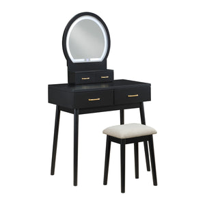 Vanity Dresser with Mirror and Stool