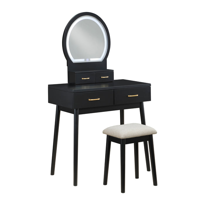 Vanity Dresser with Mirror and Stool